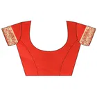 सिद्धिदाता टेक्सटाइल विमेंस ज़ेरी बॉर्डर कॉटन साड़ी विद अन-स्टीट्च्ड ब्लाउज पीस 