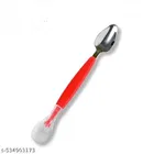 Baby Steel Feeding Bottlel,Fruit Nibbler, Bottle Cleaning Brush With Cutter Spoon