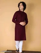 Embellished Applique Mandarin Neck Kurta for Men 