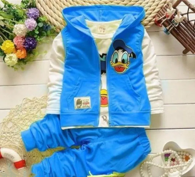 Hosiery Printed Clothing Set for Kids (Royal Blue, 12-18 Months)