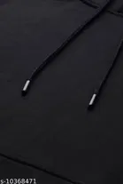 Fleece Printed Hoodie for Men, Black 