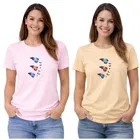 Cotton Blend T-shirt for Women, Peach & Pink, Pack of 2 