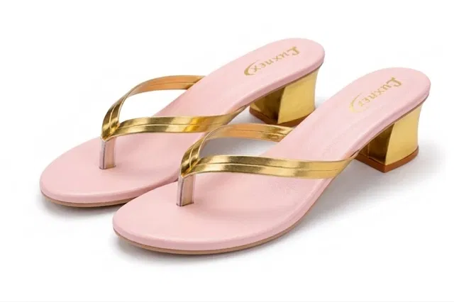 Solid Block Sandals for Women (Pink, 8)