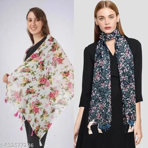 Stylish Ladies Scarves for Women, Pack of 2