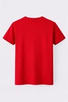 Stripes Polyester T-Shirts for Men ,Red & Black 