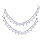 Brass Rhodium Plated Anklet Set (Silver, Set of 1)
