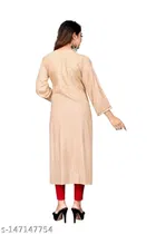 Rayon Slub Embroidered Kurti for Women 