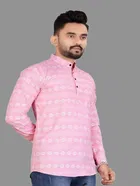 Cotton Blend Printed Kurta for Men 
