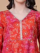 Rayon Bandhani Short Kurti for Women 