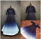Sequinned Pleated Ankle Length Georgette Kurti for Women 
