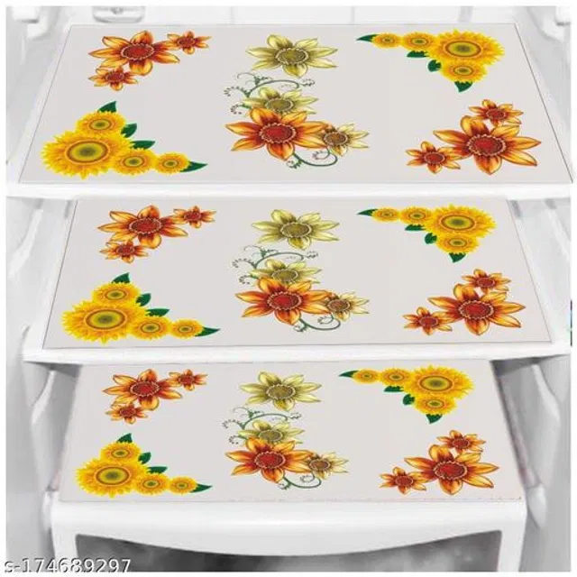 Waterproof Fridge Mats (Multicolor, Pack of 3)