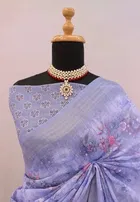 Linen Printed Saree for Women 