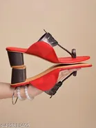 Shoetopia Red Open Toe Heel Sandals 