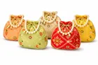Handcrafted Embroidered Silk Potli Bag, Multicolour, Pack of 5