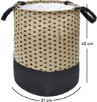 Canvas Laundry Bag,Beige & Black,  