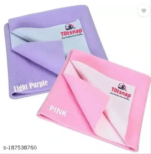 Cotton Mattress Protection Sheet (Purple & Baby Pink, 28x20 inches) (Pack of 2)