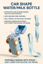 Plastic Bus Shape Sipper Bottle for Kids, Multicolor 