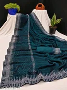 Chiffon Embellished Saree For Women, Multicolor