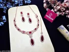 Elegant Partywear Rose Gold Plated Necklace Set for Women 