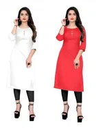 Crepe Solid Kurtis for Women 