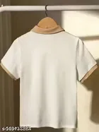 Color Blocked T-Shirt with a Zip Collar for Men ,Beige & Cream 