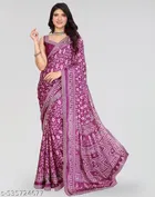 Tussar Silk Printed Saree for Women, Purple 