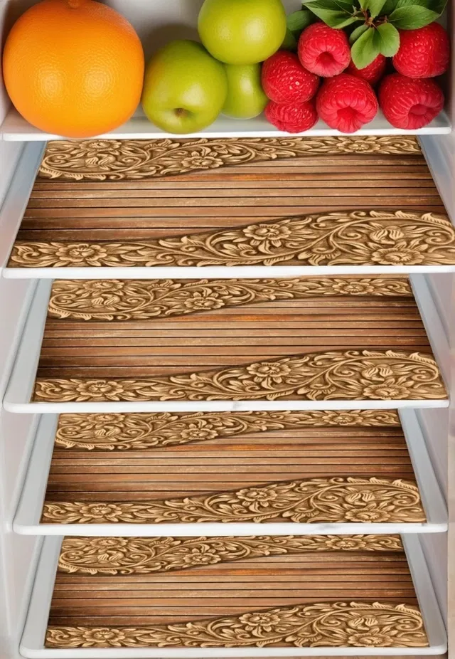 PVC Fridge Mat (Multicolor, Pack of 4)