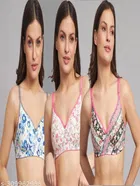 Cotton Blend Printed Padded Bra for Women 