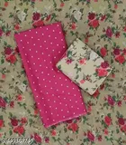 Floral Print Unstitched Suit Fabric for Women & Girls, Maroon & Beige