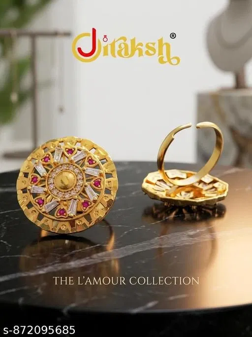 Finger Ring for Men (Gold, Free Size)