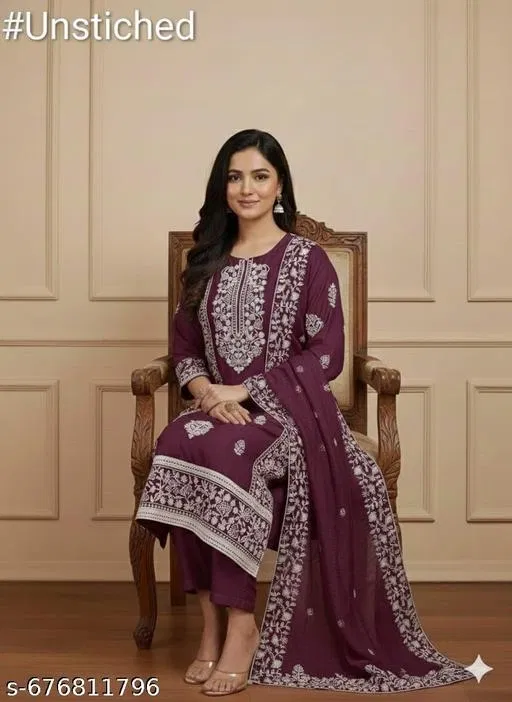 Chanderi Cotton Punjabi/All Over Suits for Women (Multicolor, 6.45 meter (XL)
