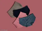 Solid Mid Rise Seamless Silk Briefs for Women, Pack of 4 