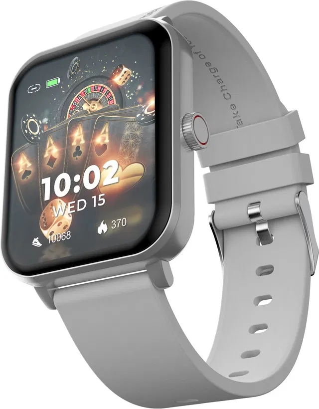 beatXP Marv Ace 1.85'' HD BT Calling, 100+ Sports Modes with IP67 Smartwatch (Ice Silver Strap, Free Size)