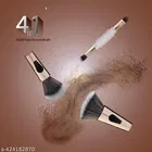 4 in 1 Travel Brush with Foundation Brush, Powder Brush, Eyeshadow Blending Brush & Flat Brush | Soft Bristles Makeup Brushes Set for Women
