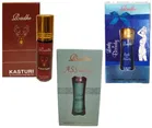 Combo of Radhe Asseel with Kasturi & Lady In Beauty Non Alcoholic Roll On Attars for Men & Women 