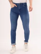 Cotton Blend Slim fit Jeans for Men (Blue, 30)