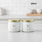 Afast 300 Ml  Golden Printed Round Jar -Set of 3