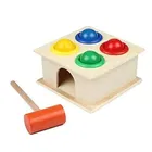 Wooden Hammer Ball Push Knock Pounding Montessori Game Toys for Kids (Multicolor, Set of 1)