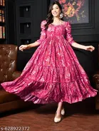 Viscose Rayon Kurti for Women, Pink 