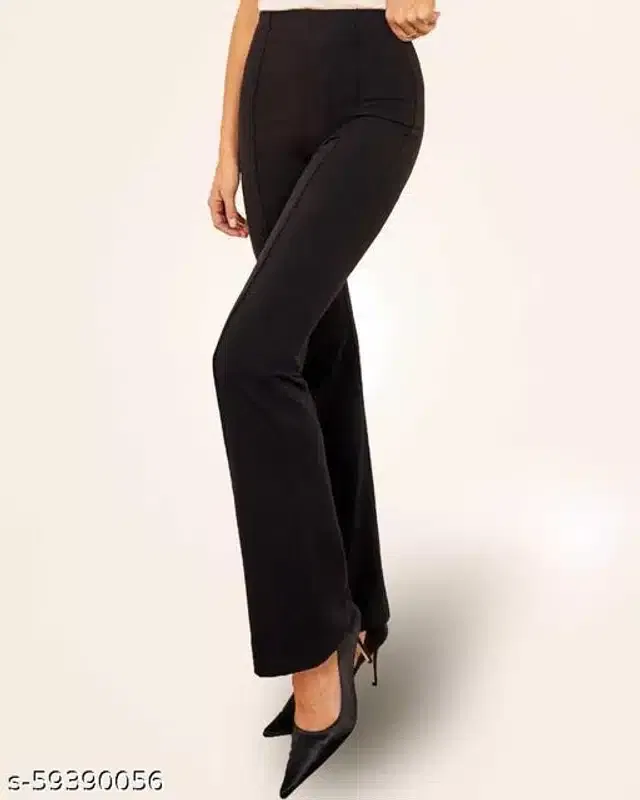 Cotton Blend Trouser for Women (Black, 30)
