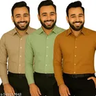 Cotton Blend Solid Shirts for Men, Multicolor 