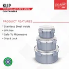 Stainless Steel Microwave Safe Leak & Spill Proof 3 Containers Lunch Box Set 