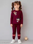Cotton Blend Clothing Set for Girls, Maroon 