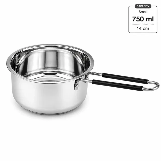 सिंपलहोम हल्के वज़न का स्टील सॉस पैन, 750 ml, 14cm