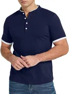 Mandarin Collar Solid T-Shirt for Men 