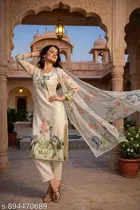 Chanderi Cotton Kurta Set for Women 