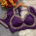 Silk Embroidered Blouse for Women, Purple 