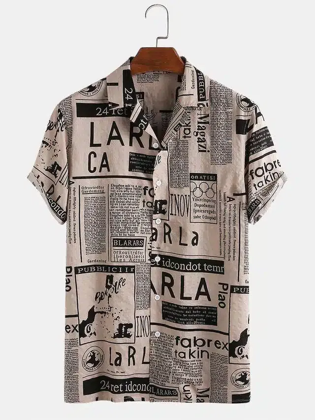 Printed Shirt for Men (Multicolor, S)