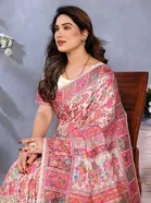 Handloom Floral Print Kashmira Kadai Pashmina Saree for Women 