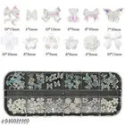 3D Shell Flower, Nail Art Palette Decorations, 12 Grids Arora Bow Butterflyy, Nail decorations Art Accessories Jewelry DIY For Manicure Design Accessories